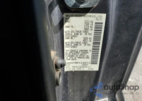 2021 Nissan Titan Sv из США, поврежденный, VIN 1N6AA1CF0MN514072